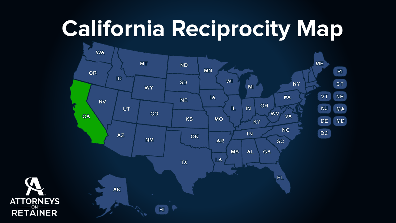 California Reciprocity Map