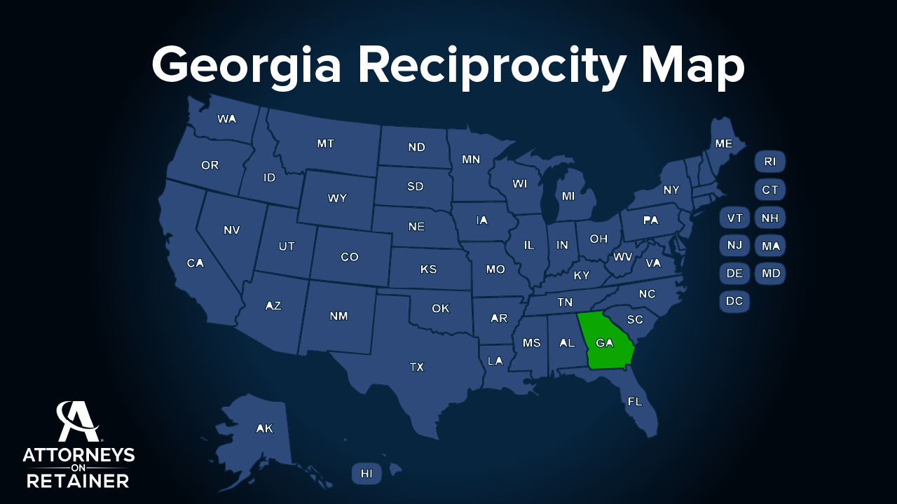 Georgia Reciprocity Map