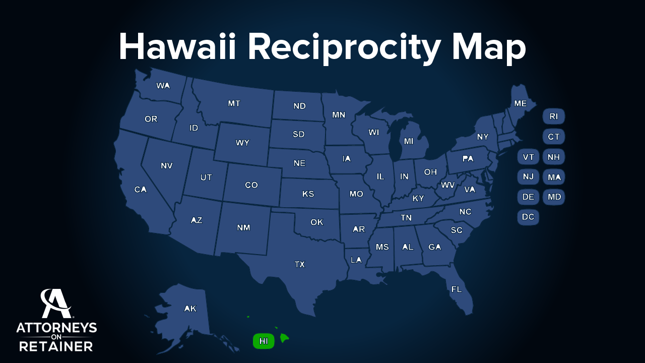 Hawaii Reciprocity Map